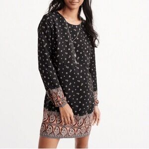 Black and Orange Patterned Dress